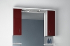 Мебель для ванной ORIO Стиль 105, Зеркало со шкафчиком (белый, бордовый)