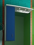 Мебель для ванной ORIO Стиль 70, зеркало со шкафчиком (белый, синий)